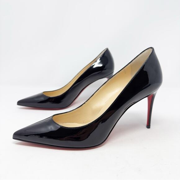 Christian Louboutin Kate Patent Leather Heels Size 37.5 Black - Picture 1 of 10